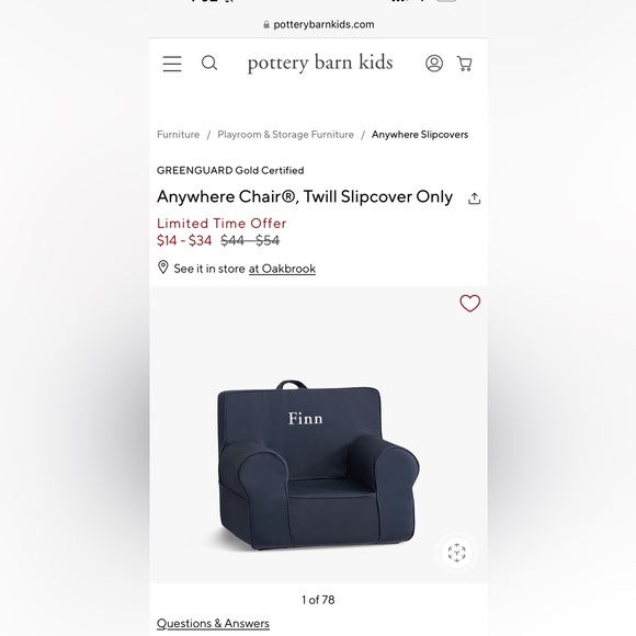 Pottery Barn Kids Anywhere Chair Slipcover - Picture 5 of 7